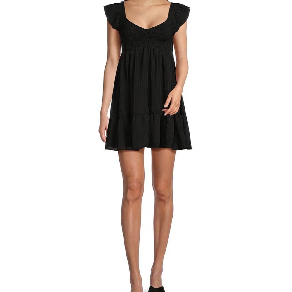 Allison & Kelly Short Sleeve Smocked Empire Tiered Mini Dress